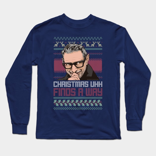 Christmas Finds a Way Long Sleeve T-Shirt by SBarstow Design